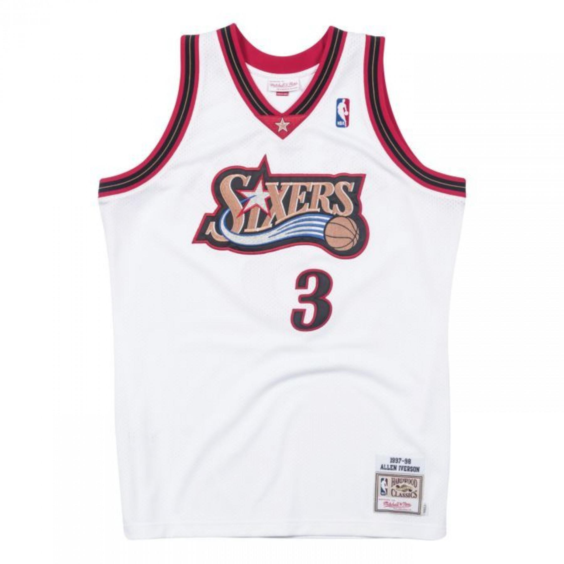 Camiseta auténtica de los Philadelphia 76ers Allen Iverson 1997-1998