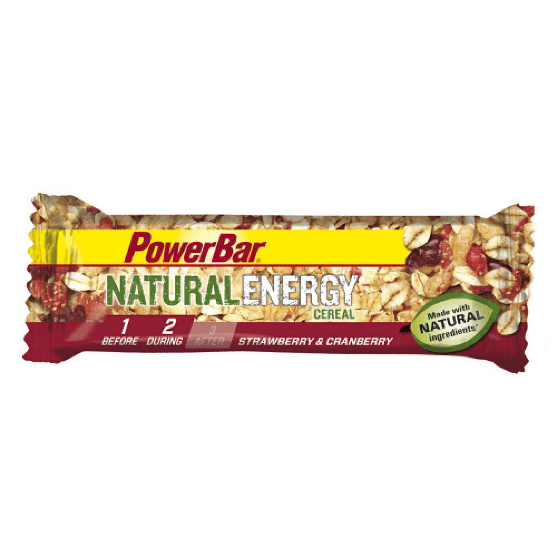 Lote de 24 barras PowerBar Natural Energy Cereals - Strawberry & Cranberry