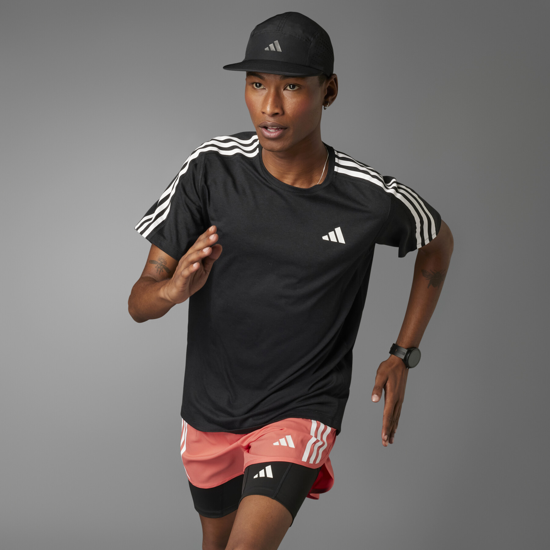 Camiseta adidas Own the Run 3 Stripes