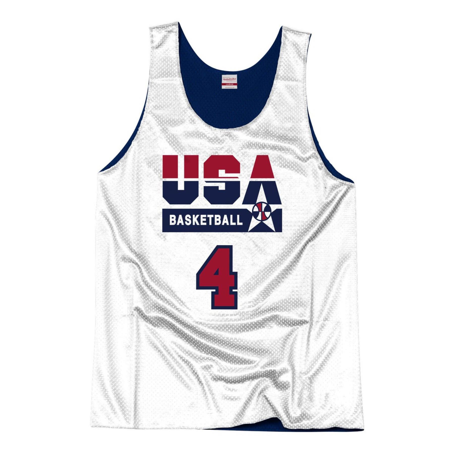 Camiseta auténtica del equipo USA reversible practice Christian Laettner