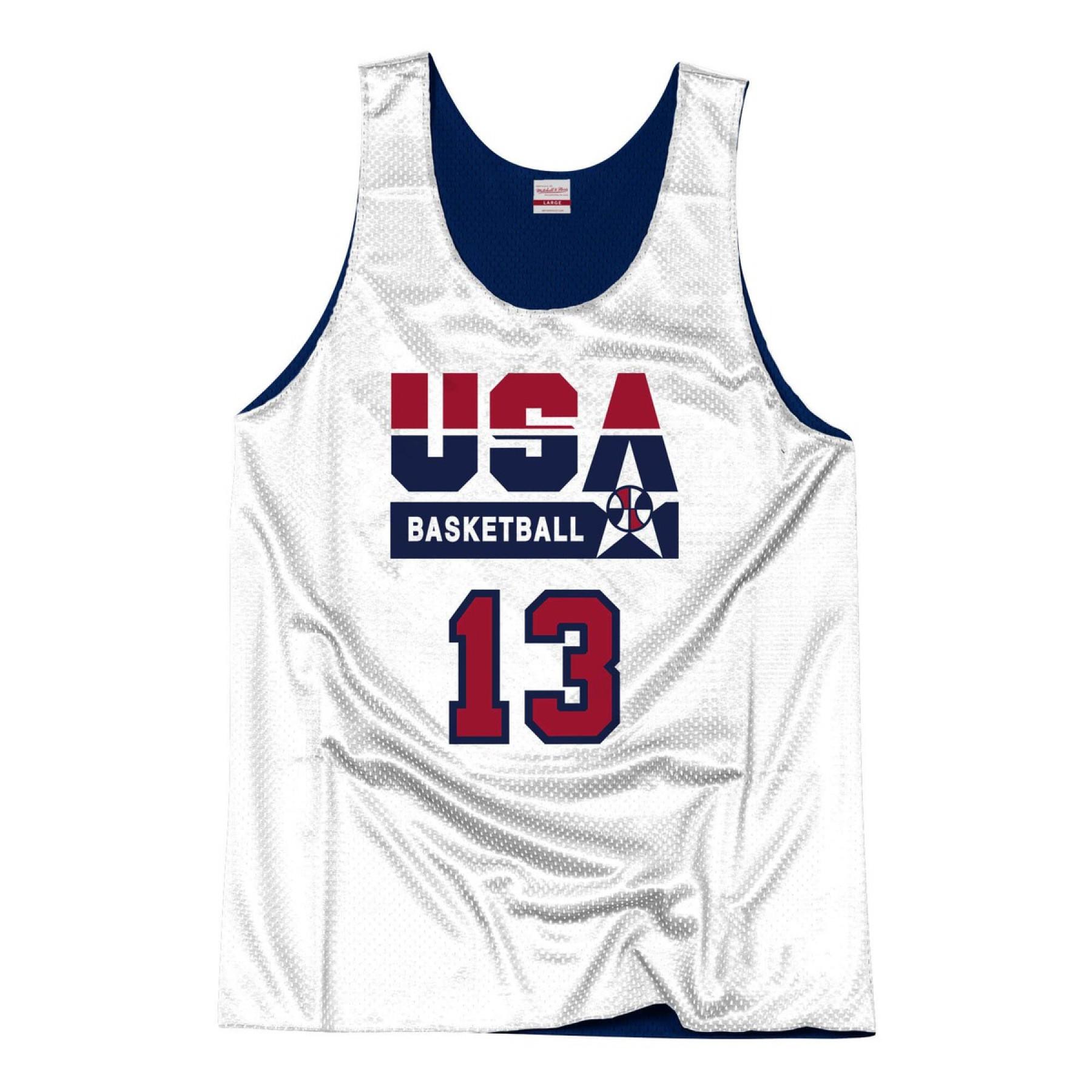 Camiseta auténtica del equipo USA reversible practice Chris Mullin
