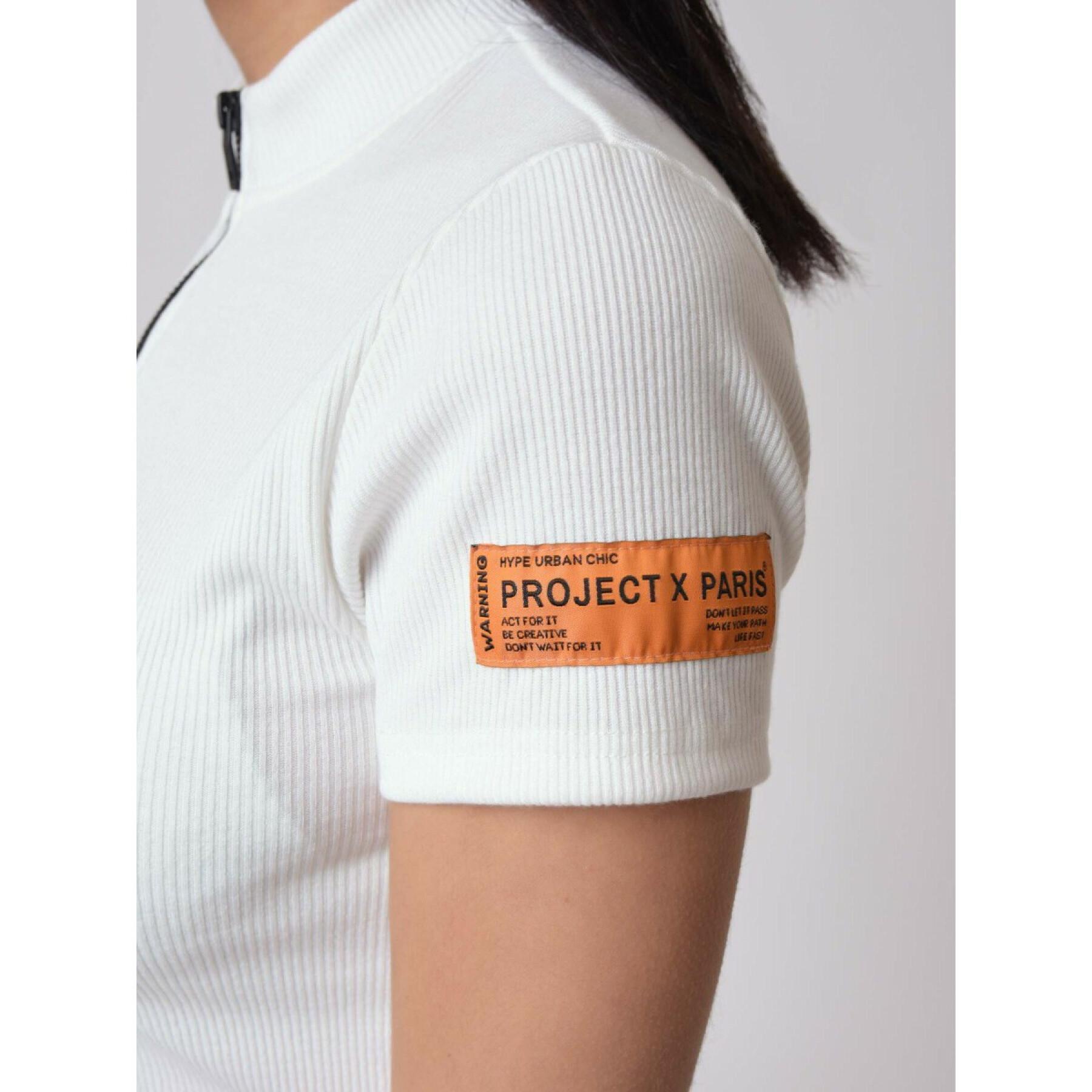 Camiseta crop de mujer con cuello alto Project X Paris