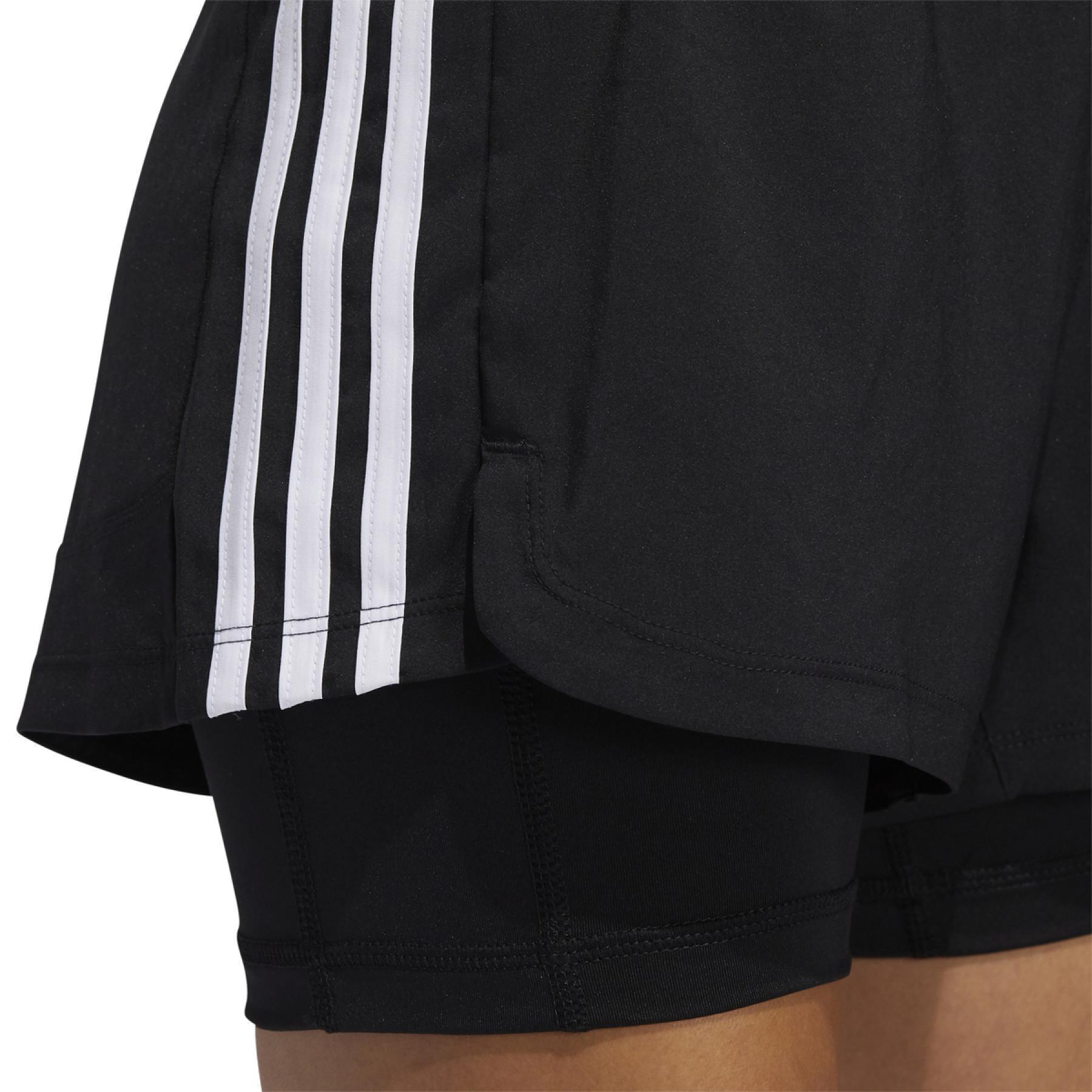 Pantalón corto de mujer adidas Pacer 3-Bandes Woven Two-in-One