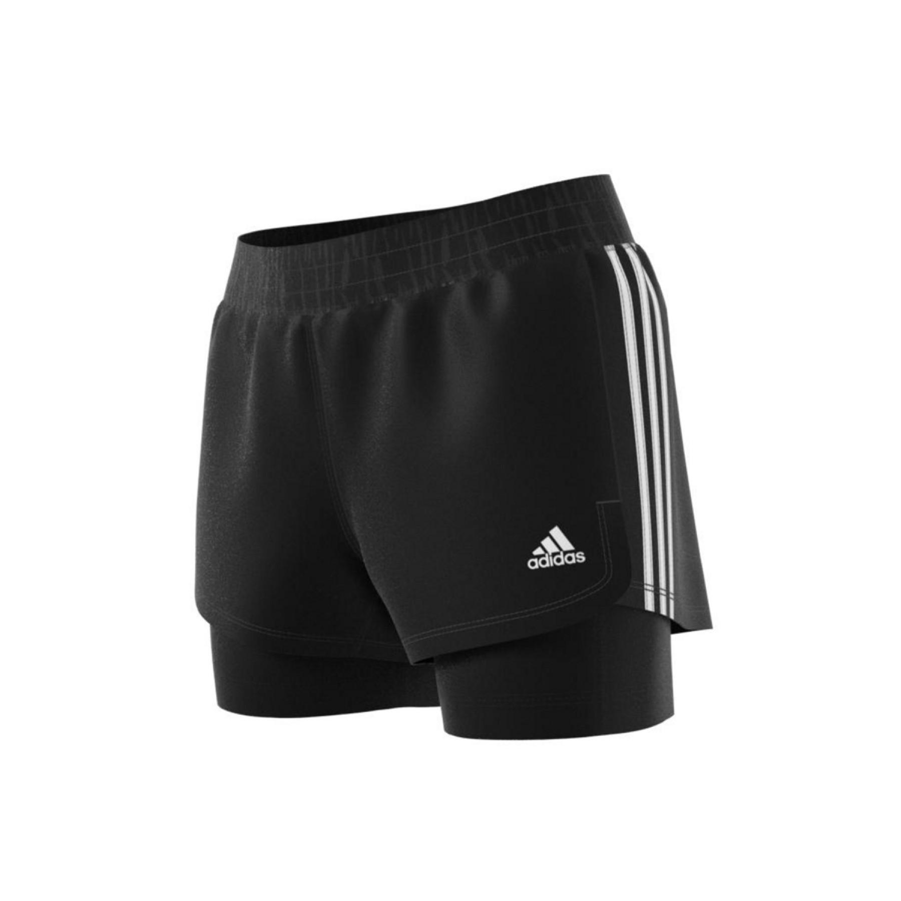 Pantalón corto de mujer adidas Pacer 3-Bandes Woven Two-in-One