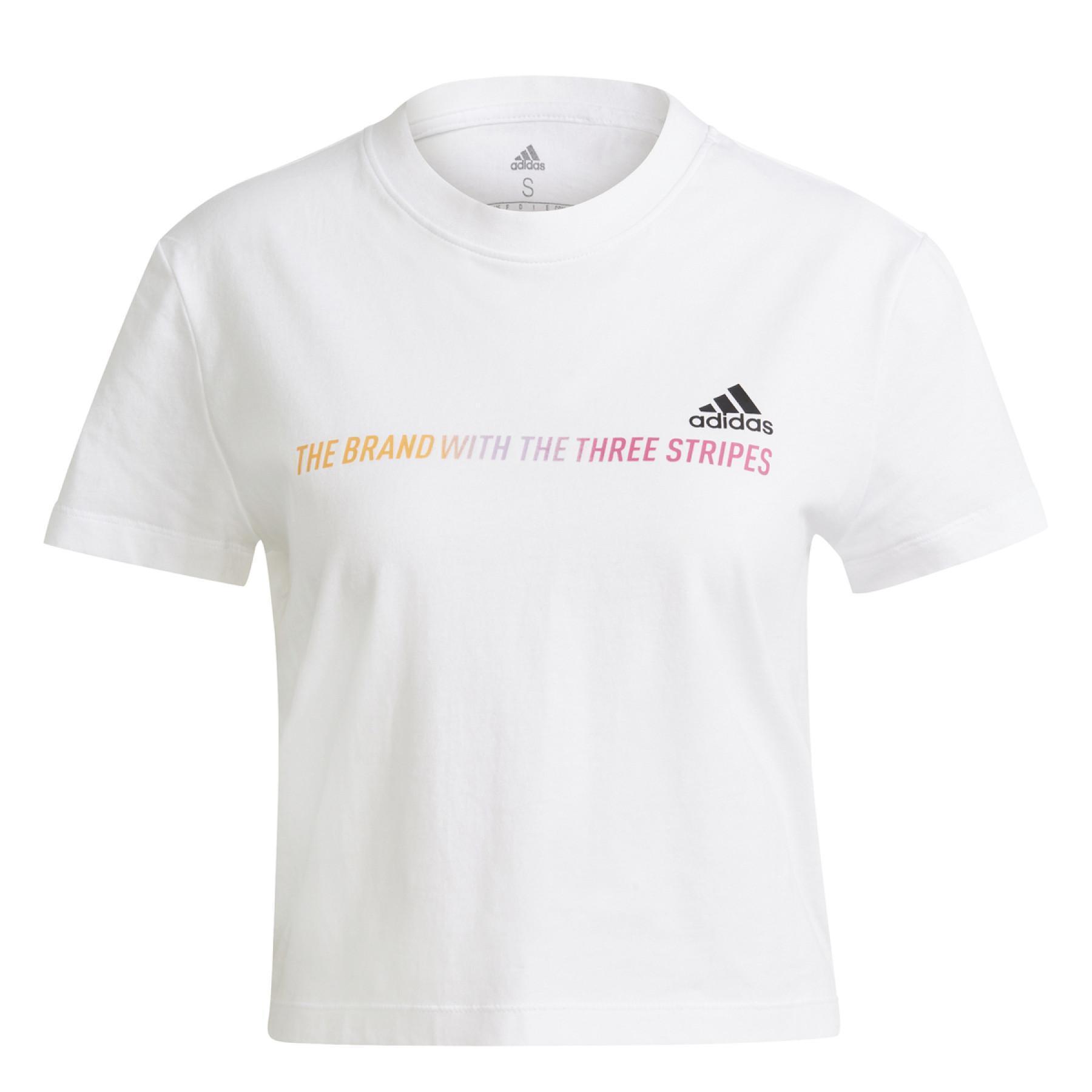 Camiseta de mujer adidas Gradient Logo Cropped