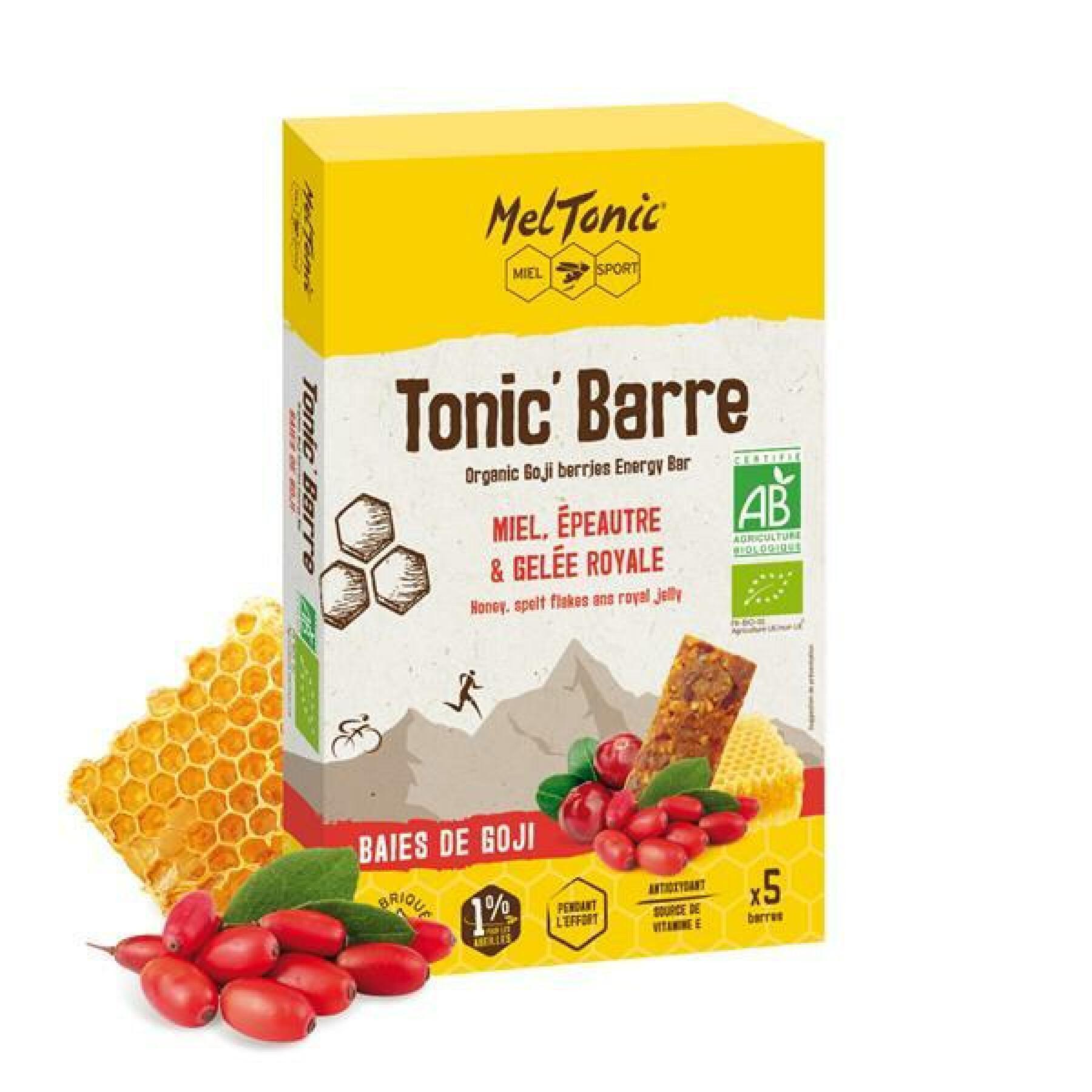 Caja de 25 barritas nutricionales de miel y bayas de Goji Meltonic 25 g