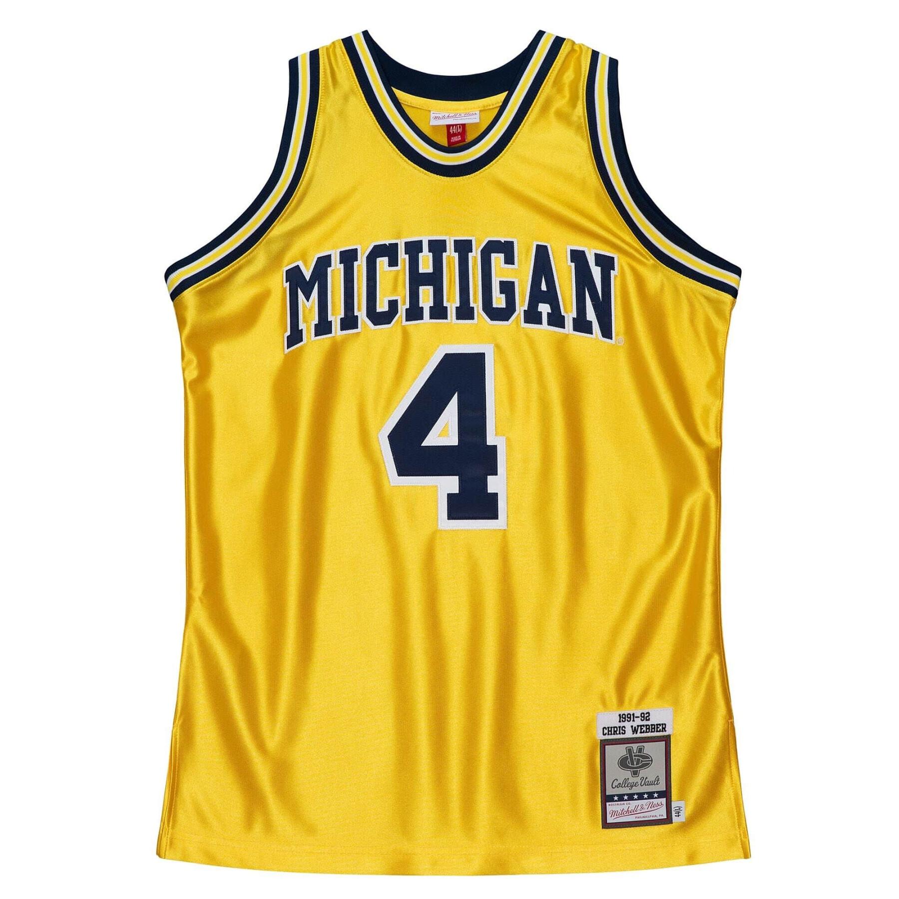 Camiseta Michigan Wolverines NCAA 1991 Chris Webber