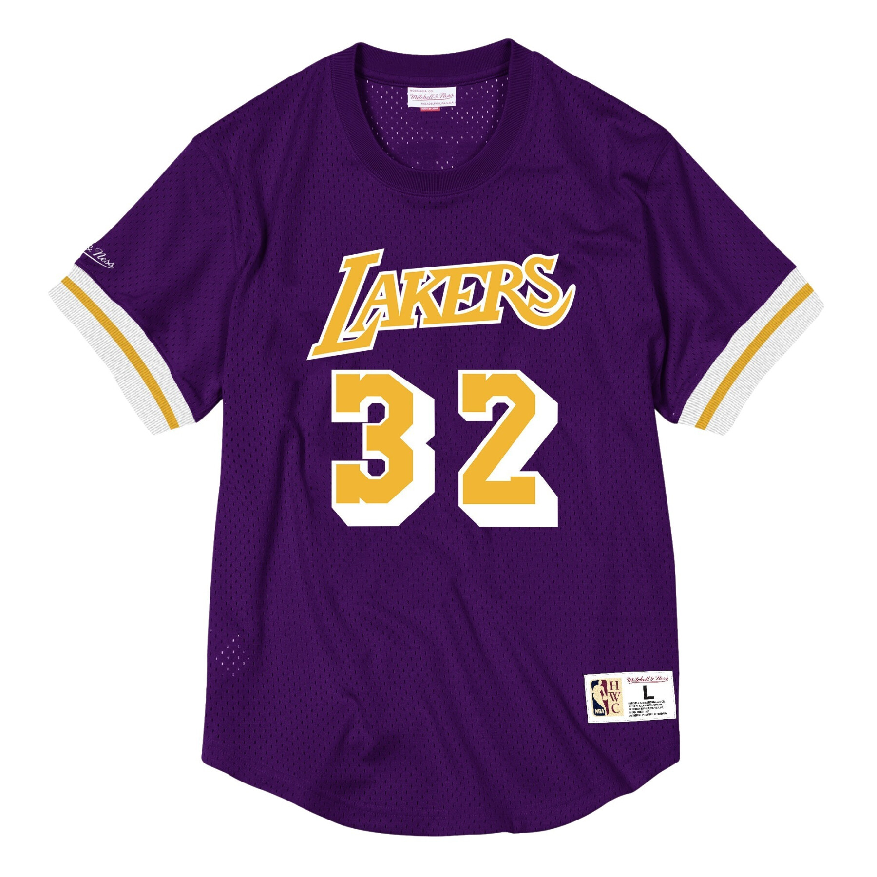 Camiseta de malla con nombre y número Los Angeles Lakers Magic Johnson