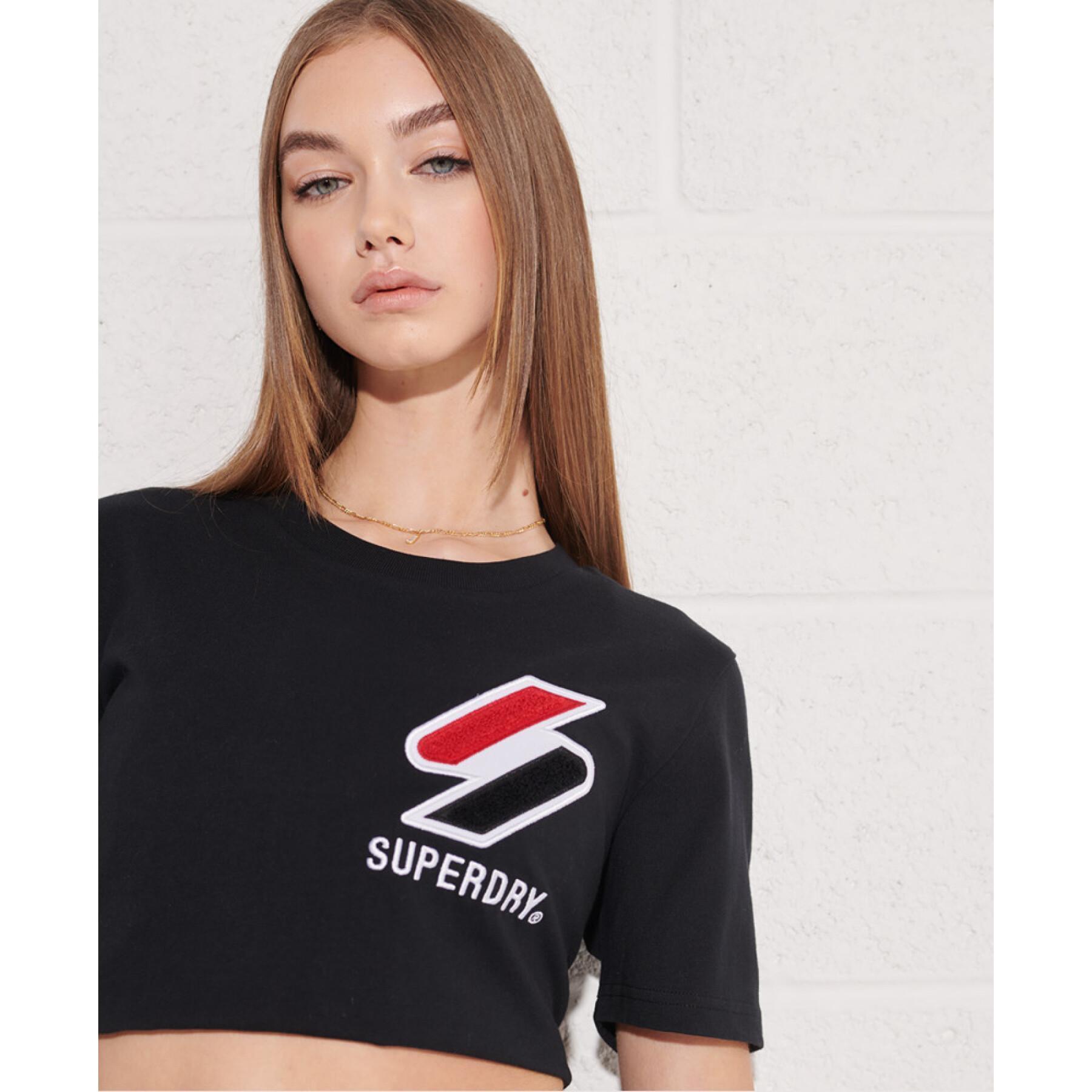 Camiseta de mujer de terciopelo y algodón orgánico Superdry Sportstyle