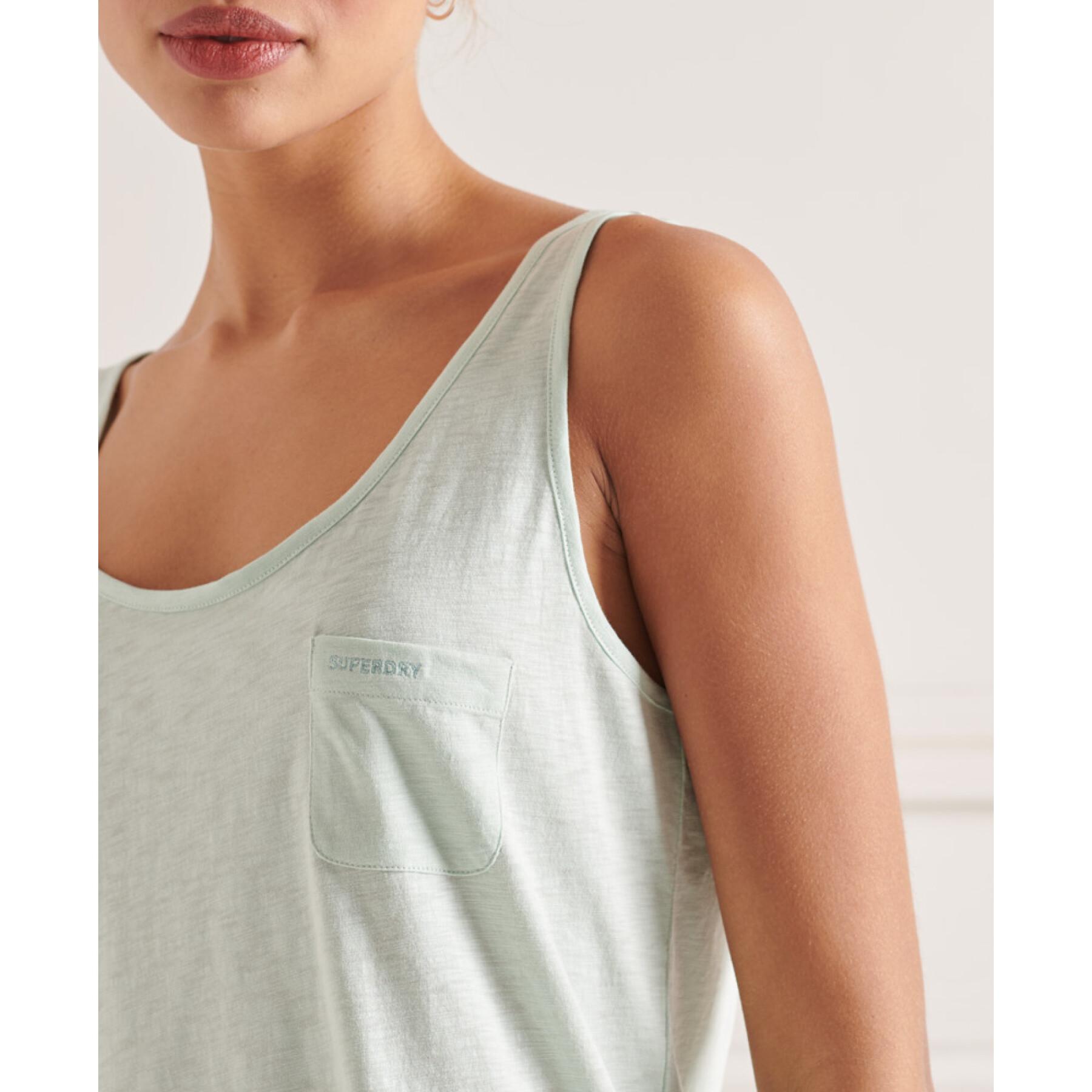 Camiseta de tirantes de algodón orgánico con bolsillo para mujer Superdry