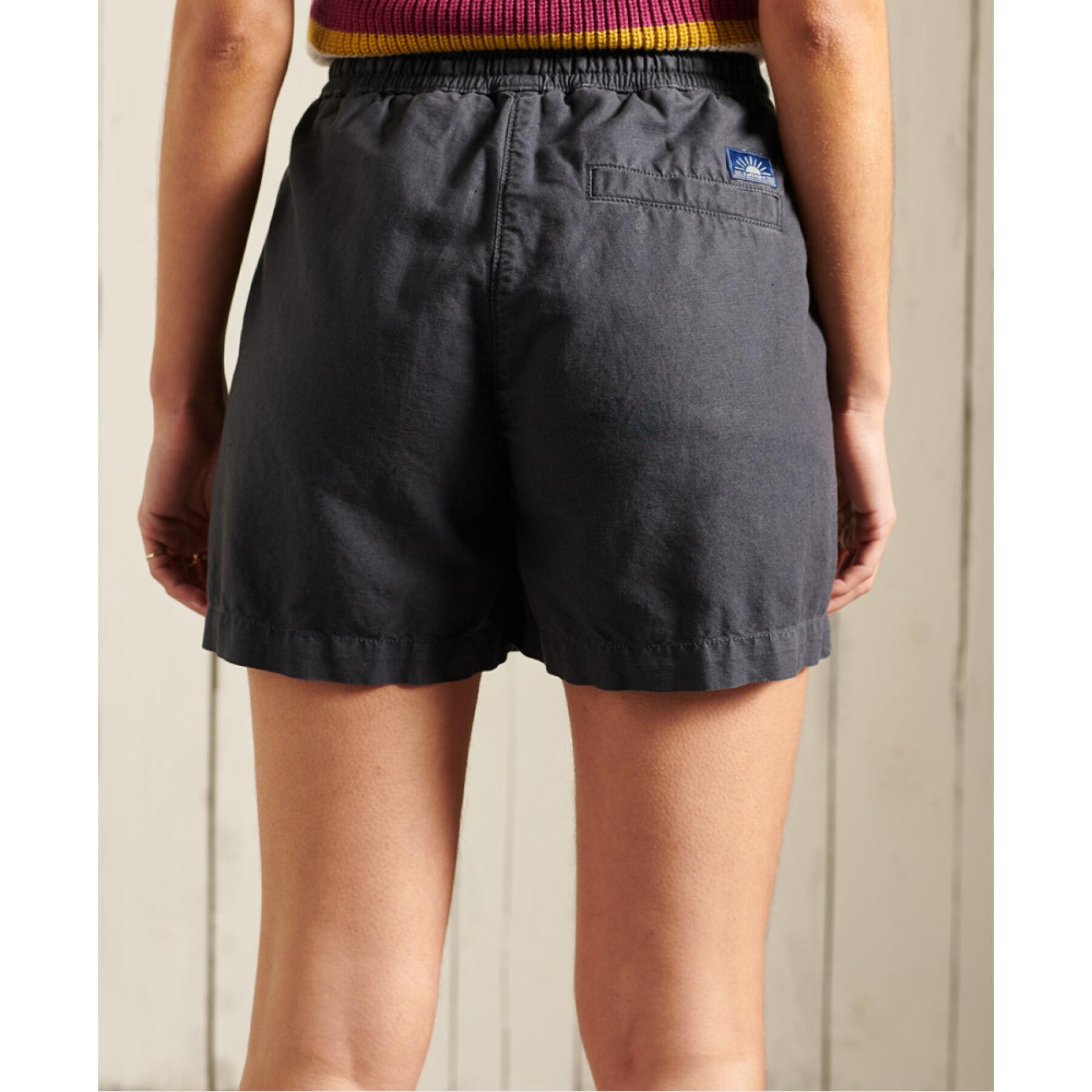 Pantalones cortos de lino para mujer Superdry