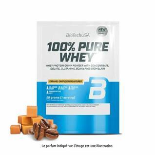 50 paquetes de proteína de suero 100% pura Biotech USA - Caramel-cappuccino - 28g