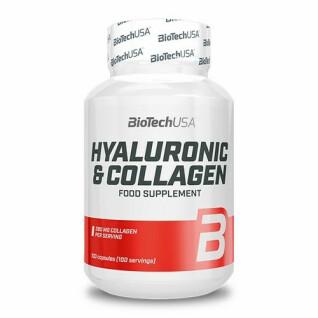Pack de 12 botes de vitamina hialurónica y colágeno Biotech USA - 100 Gélul