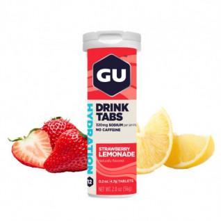 Tubo de 12 pastillas de hidratación Gu Energy fraise/limonade (x8)