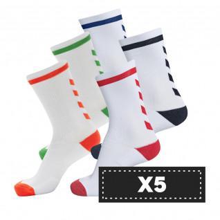 Paquete de 5 pares de calcetines de color claro Hummel Elite Indoor Low (coloris au choix)