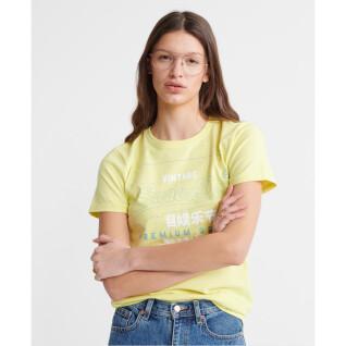 Camiseta de algodón orgánico para mujer Superdry Premium Goods Label